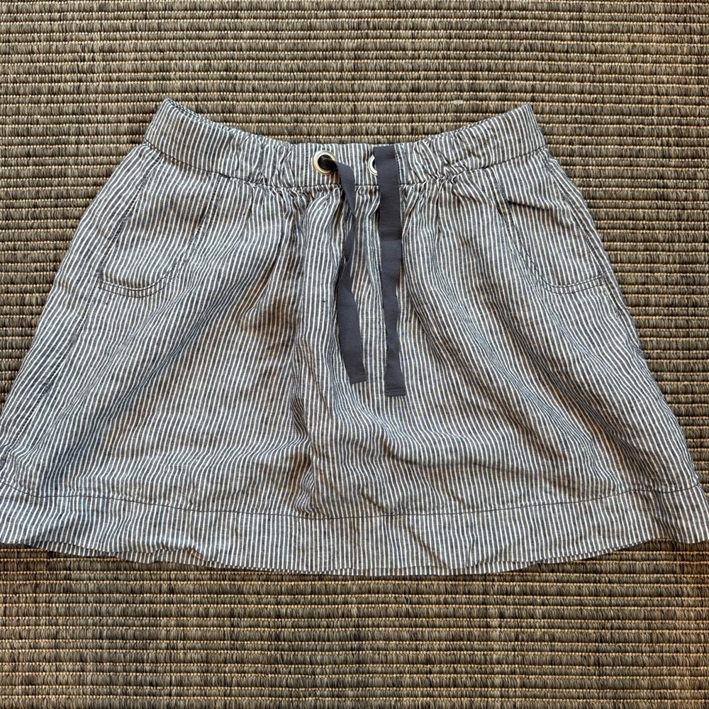 J. Crew Gray Skater Mini Skirt with Tie Front